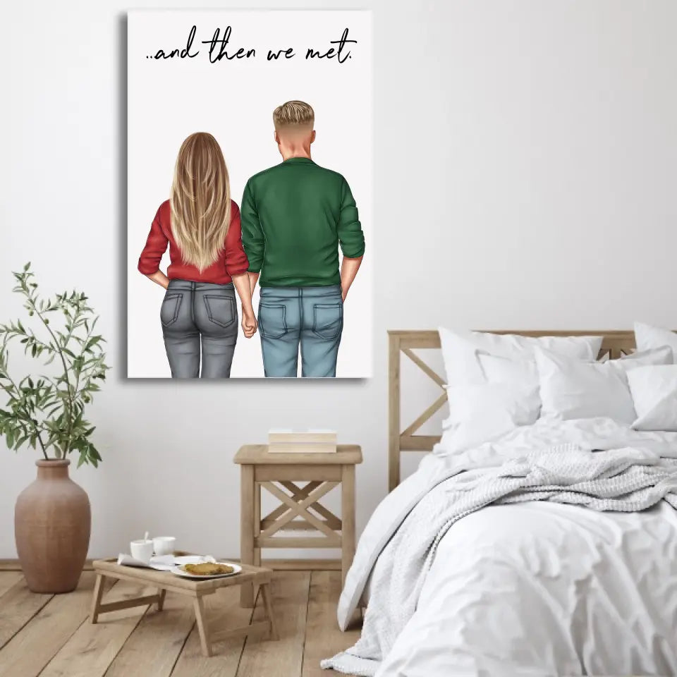 Paar handen vasthouden - Gepersonaliseerde canvas