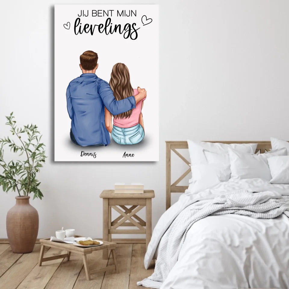Trillend paar - Gepersonaliseerd canvas