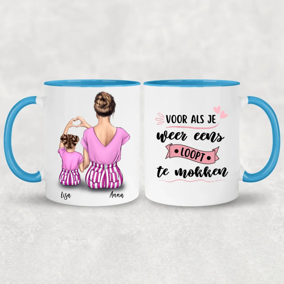 Moeder en kind (dochter) - Gepersonaliseerde mok