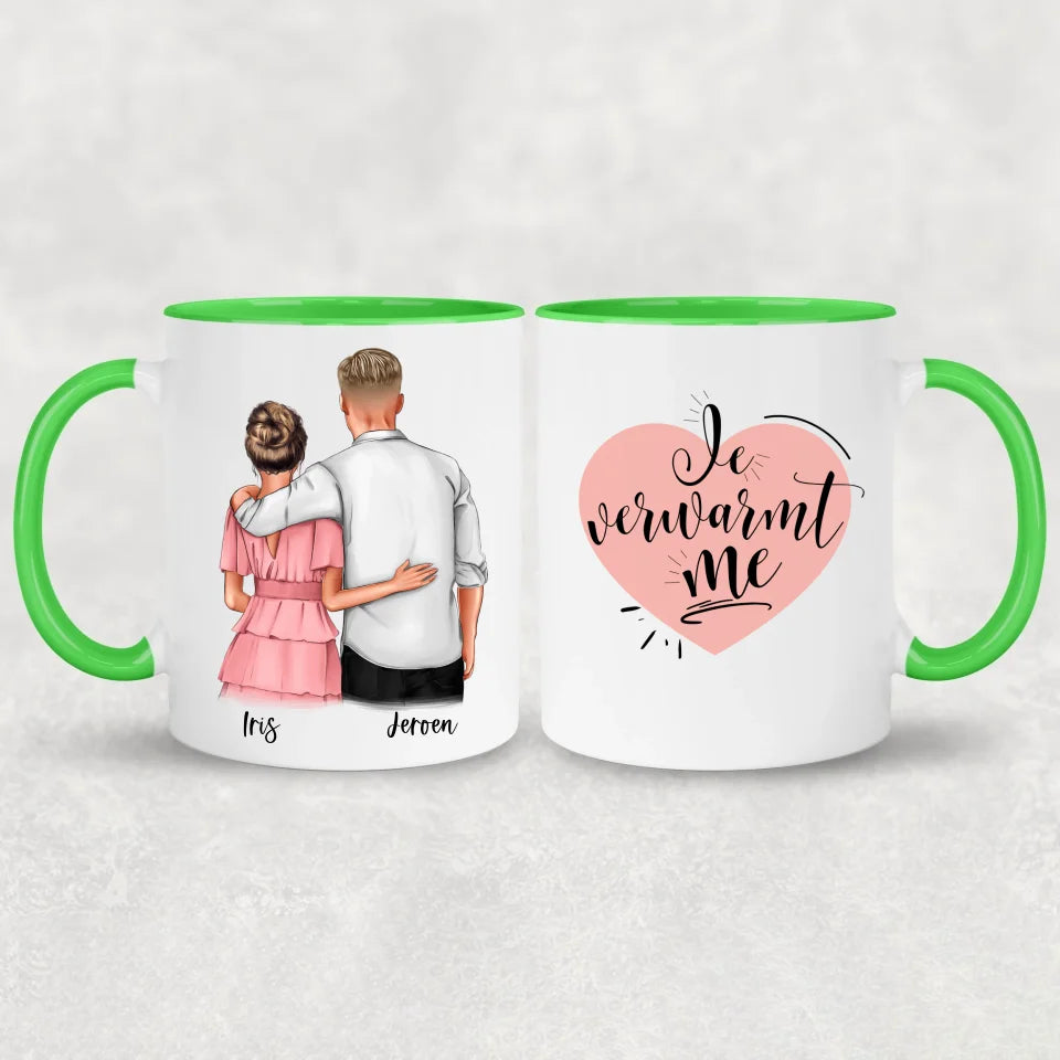 Knuffelend paar - Gepersonaliseerde mok