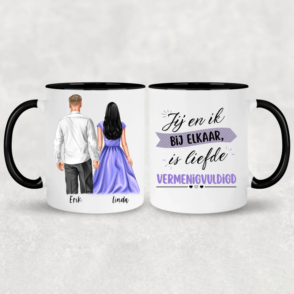 Paar hand in hand - Gepersonaliseerde mok