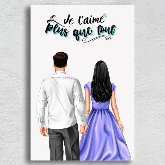 Paar main dans la main - Toile gepersonaliseerd
