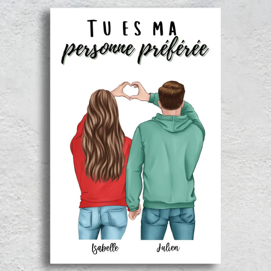 Paar (Cœur) - Gepersonaliseerde Toile