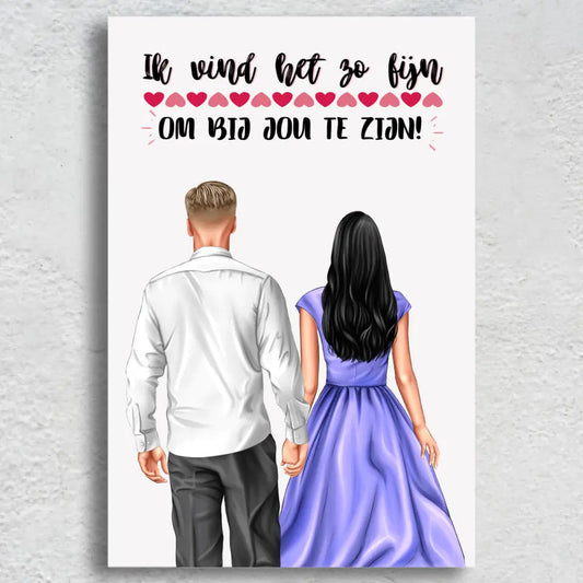 Koppel hand in hand - Gepersonaliseerd canvas