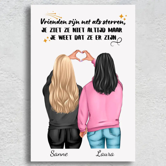 Besties - Gepersonaliseerd canvas