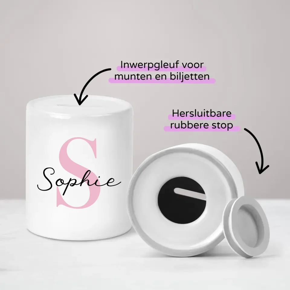 Initialen - Gepersonaliseerde spaarpot