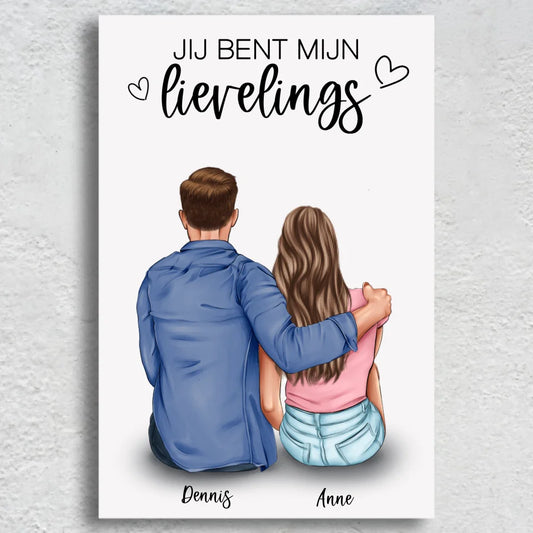 Trillend paar - Gepersonaliseerd canvas
