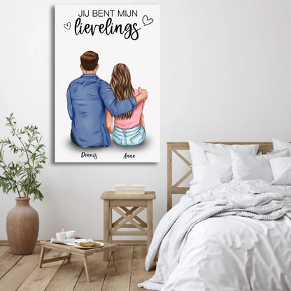 Trillend paar - Gepersonaliseerd canvas