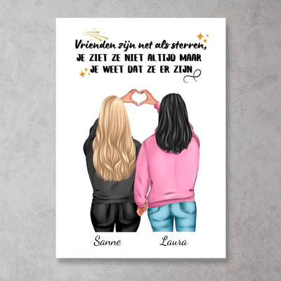 Besties - Gepersonaliseerde poster