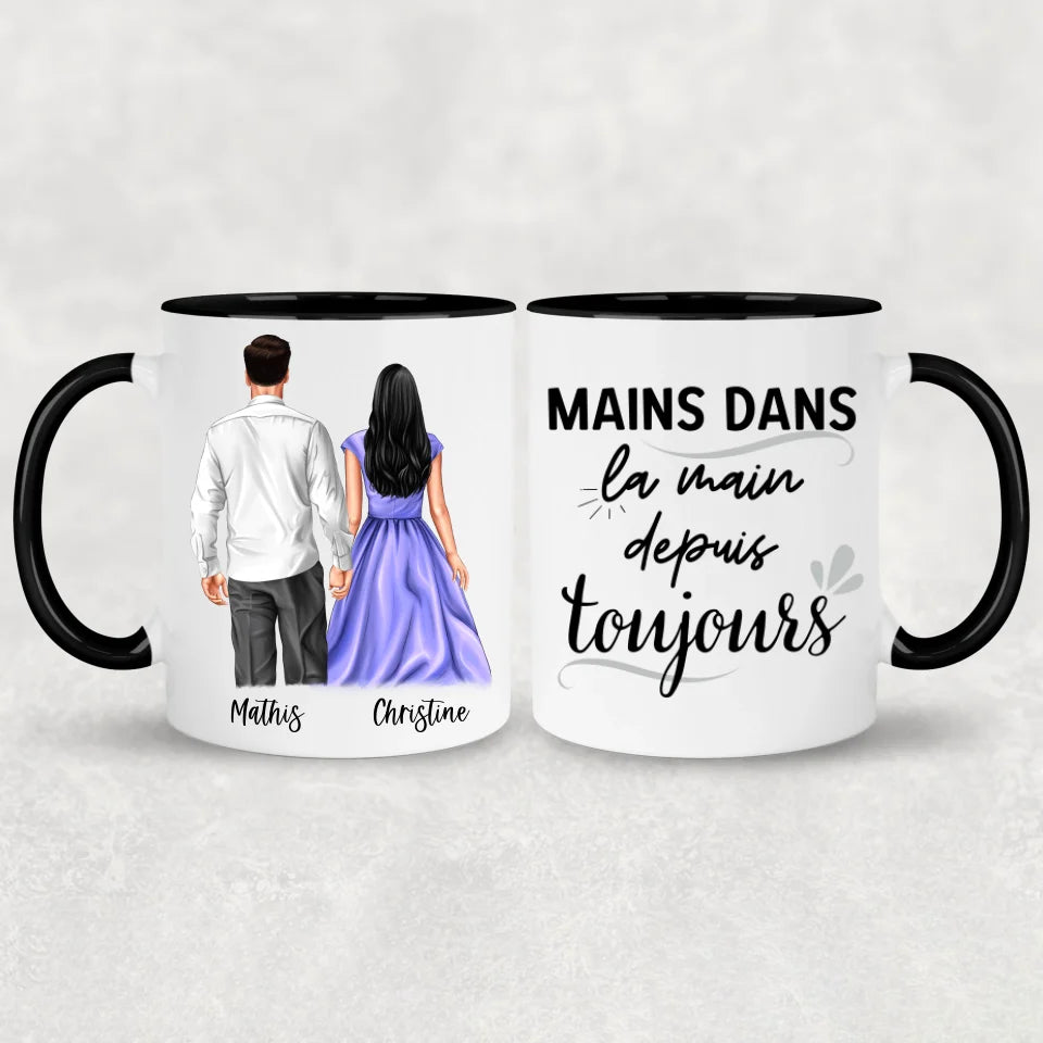 Paar main dans la main - Mok gepersonaliseerd