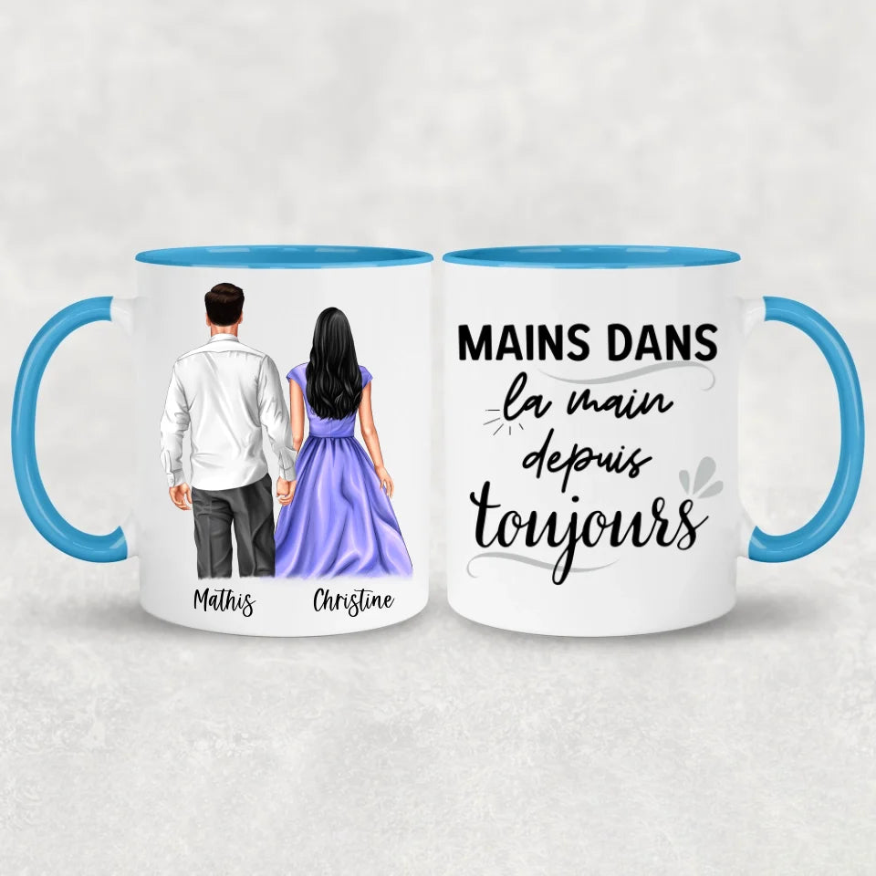 Paar main dans la main - Mok gepersonaliseerd