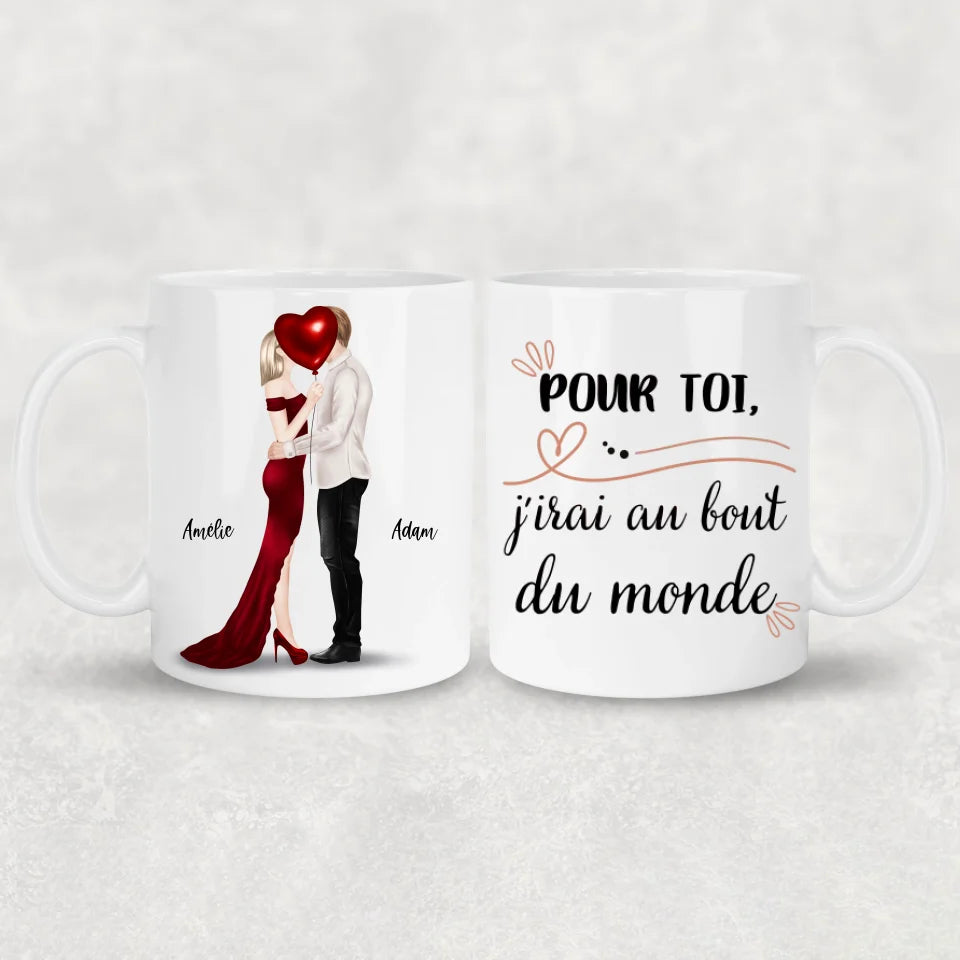 Couple qui s'embrasse - Mok gepersonaliseerd