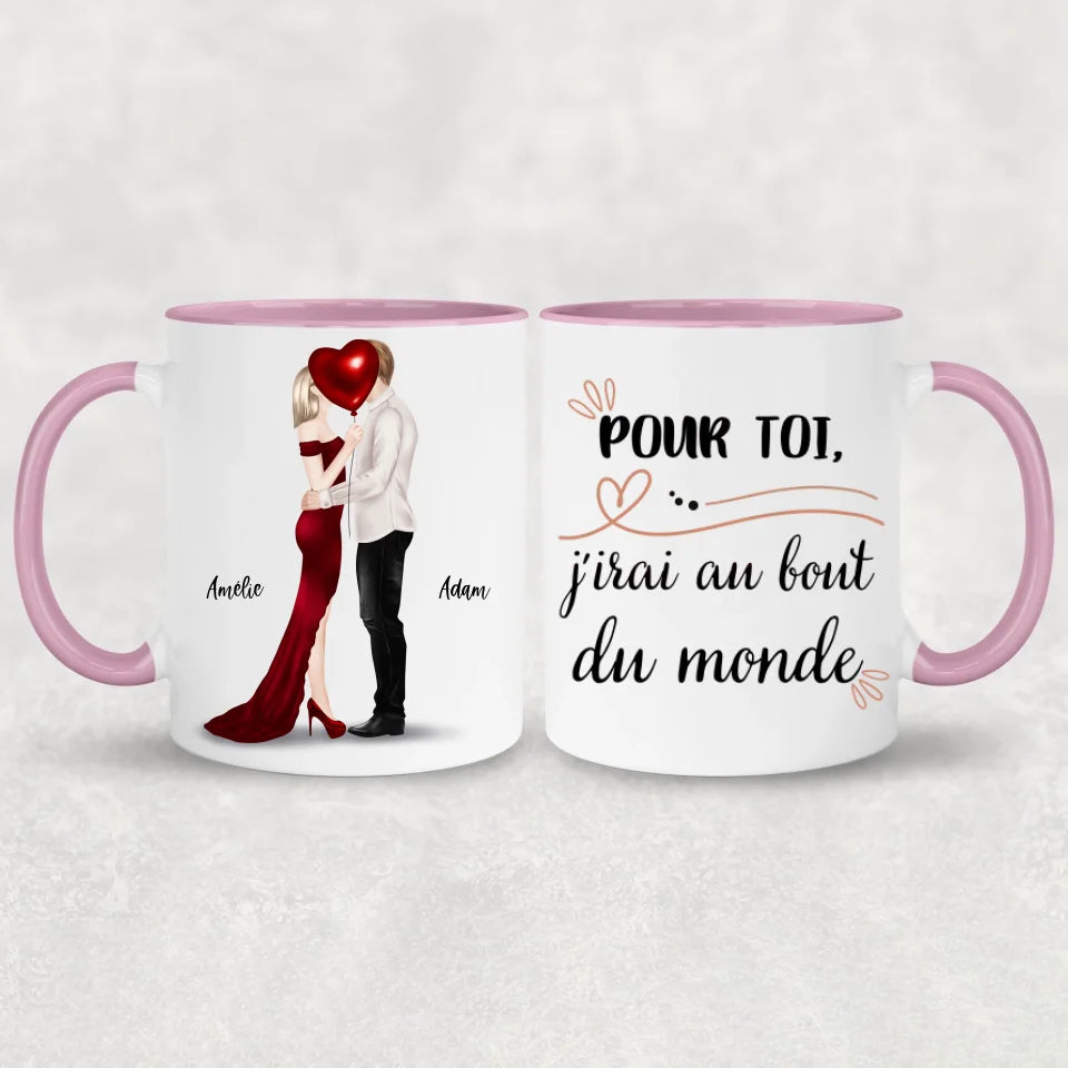 Couple qui s'embrasse - Mok gepersonaliseerd