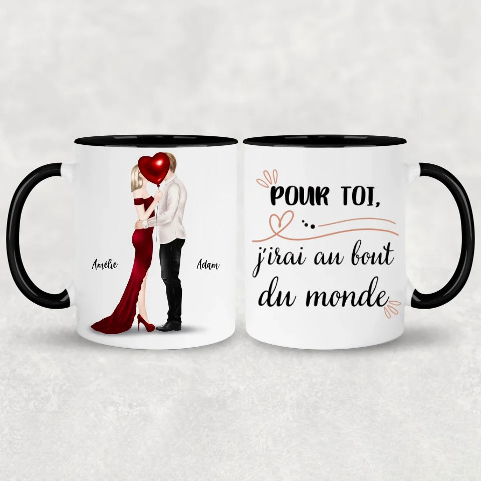 Couple qui s'embrasse - Mok gepersonaliseerd