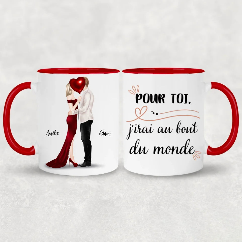Couple qui s'embrasse - Mok gepersonaliseerd