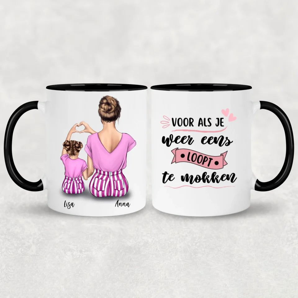 Moeder en kind (dochter) - Gepersonaliseerde mok