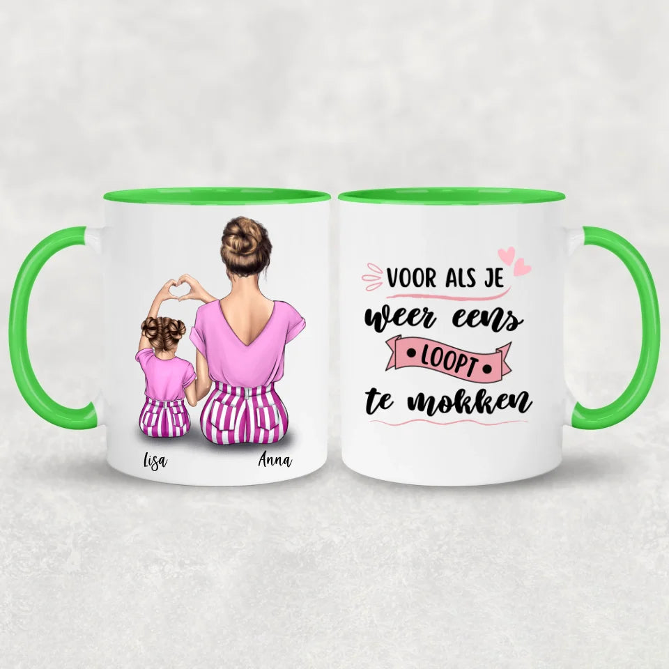 Moeder en kind (dochter) - Gepersonaliseerde mok