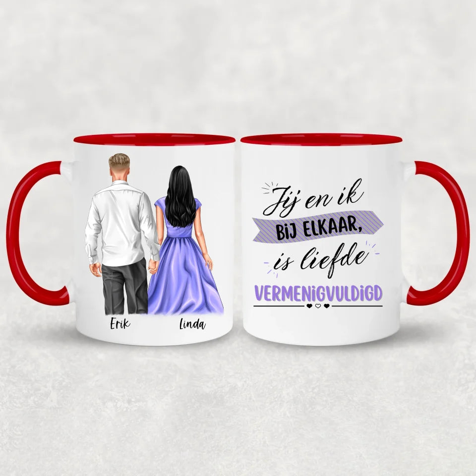 Paar hand in hand - Gepersonaliseerde mok