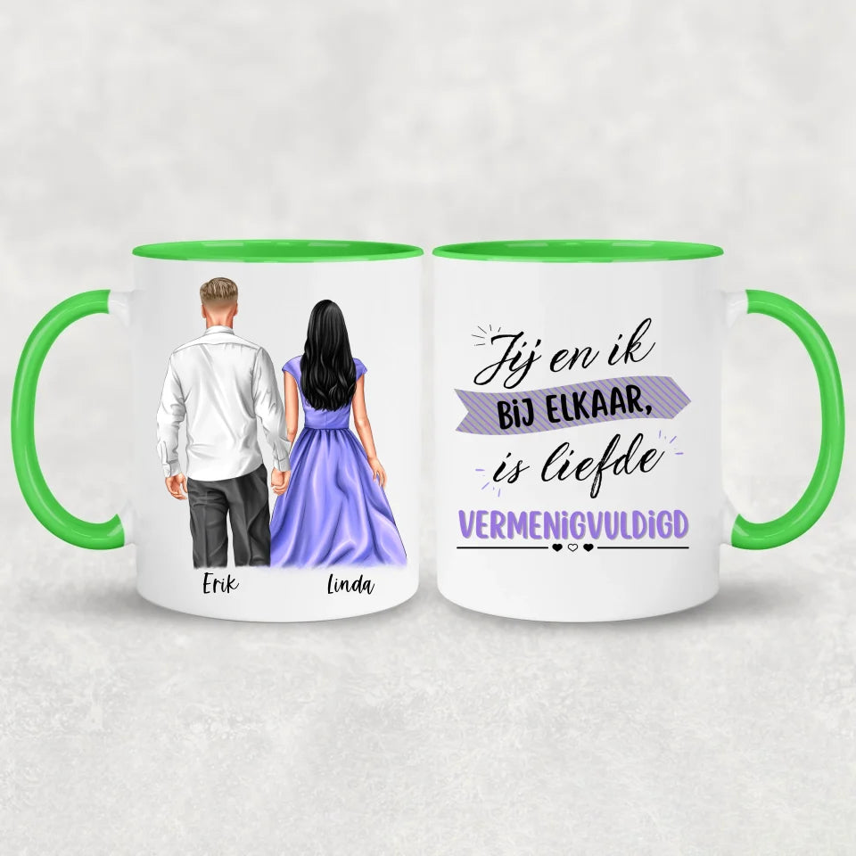 Paar hand in hand - Gepersonaliseerde mok