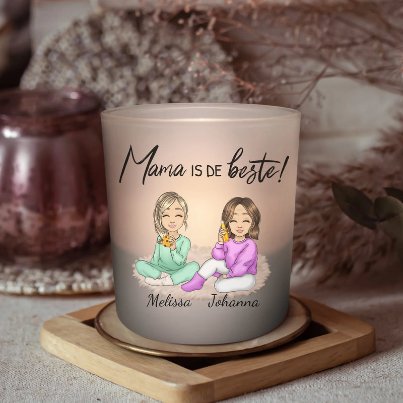 Mama is er altijd - Gepersonaliseerde theelichthouder