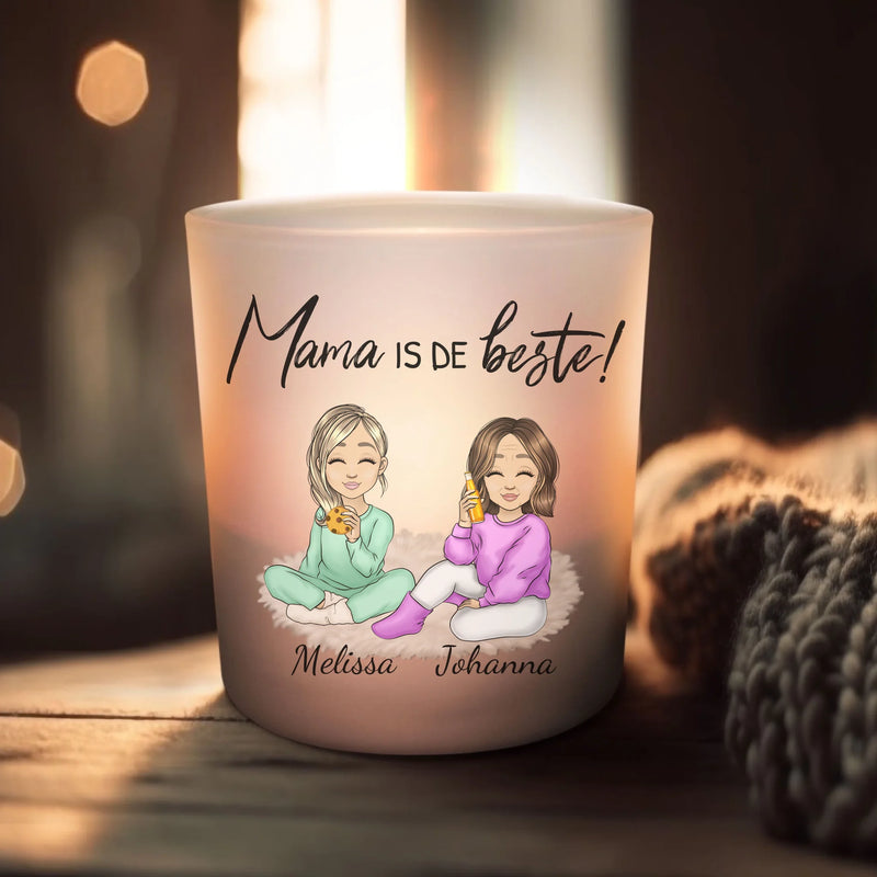 Mama is er altijd - Gepersonaliseerde theelichthouder