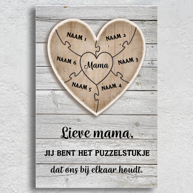 Puzzelstuk - Gepersonaliseerd canvas
