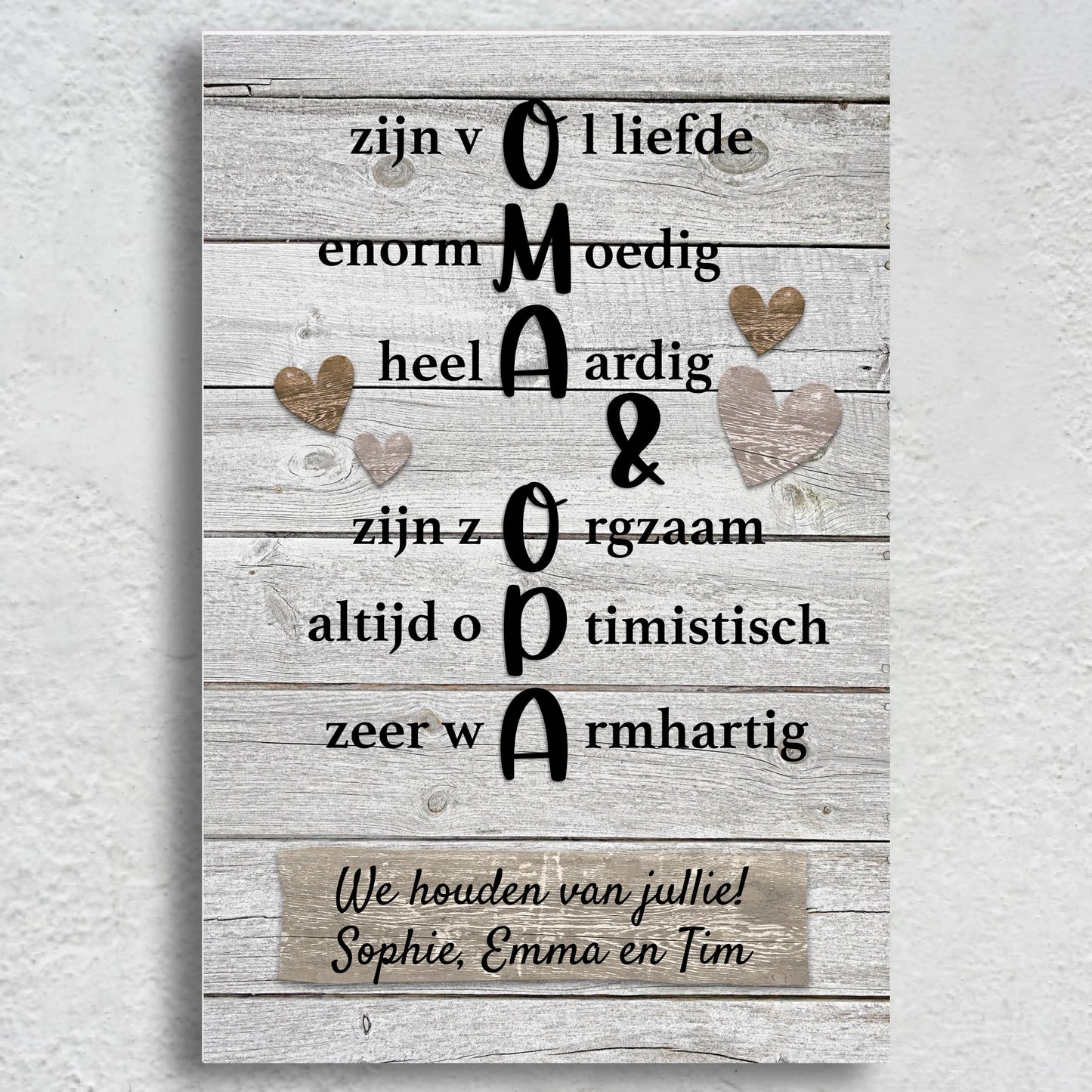 Oma &amp; Opa op canvas - Gepersonaliseerd canvas
