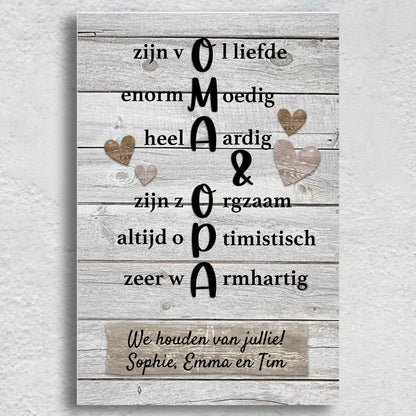 Oma &amp; Opa op canvas - Gepersonaliseerd canvas