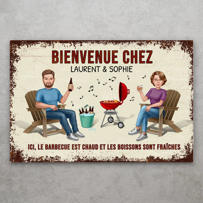 Bienvenue chez - Plaque de porte gepersonaliseerd