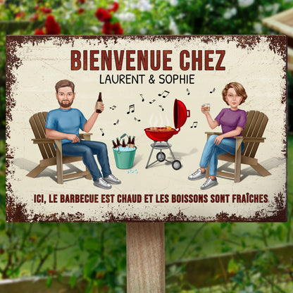 Bienvenue chez - Plaque de porte gepersonaliseerd