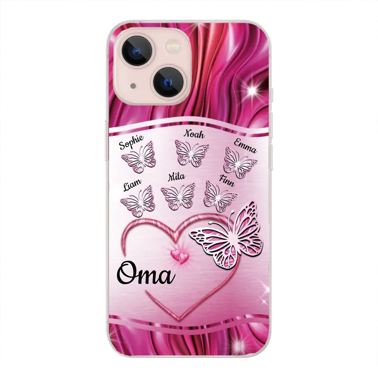 Glinsterende vlinders - Gepersonaliseerd telefoonhoesje