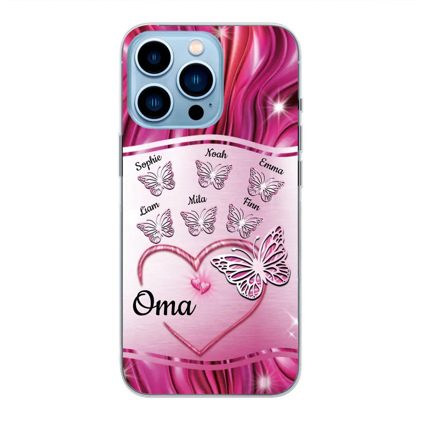Glinsterende vlinders - Gepersonaliseerd telefoonhoesje