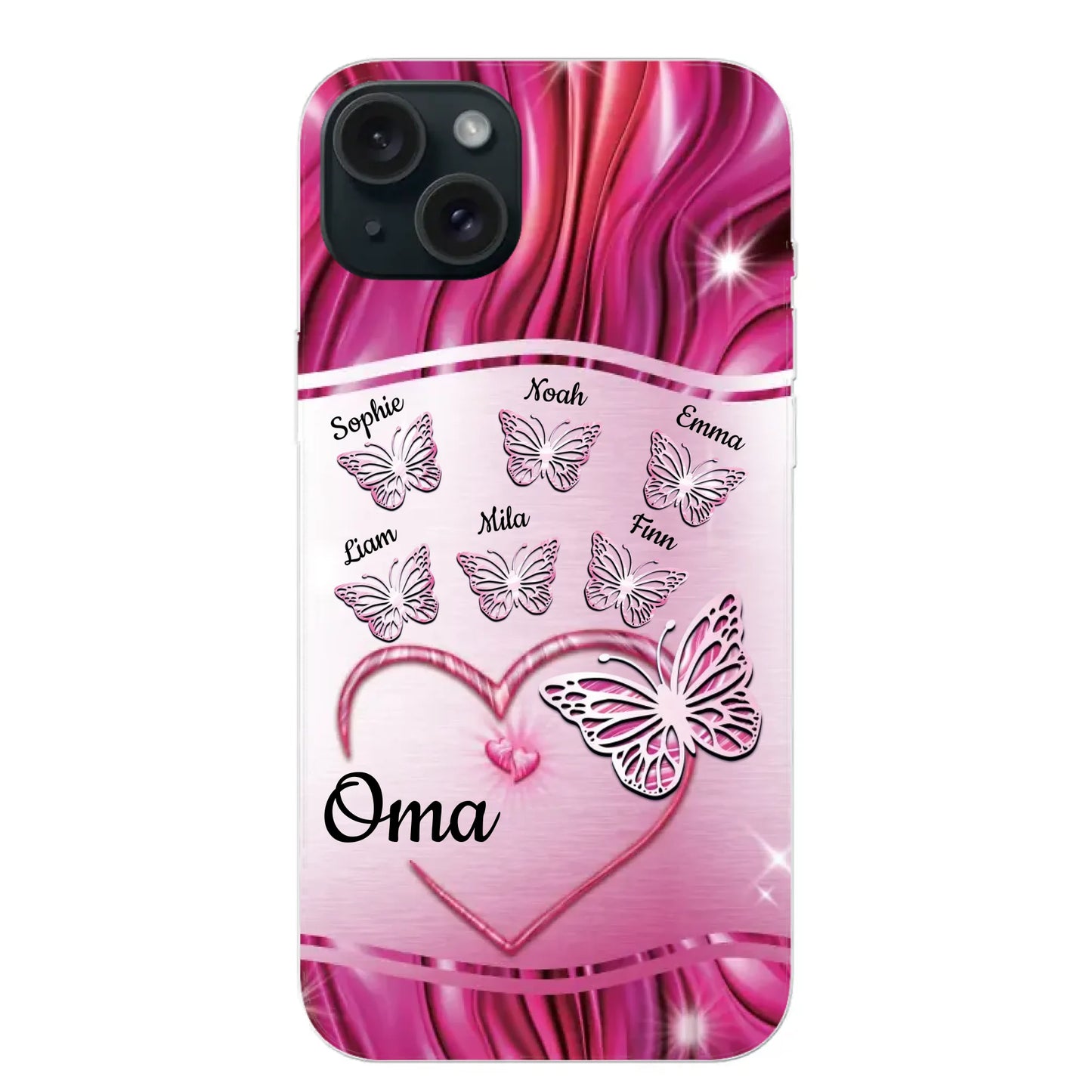 Glinsterende vlinders - Gepersonaliseerd telefoonhoesje
