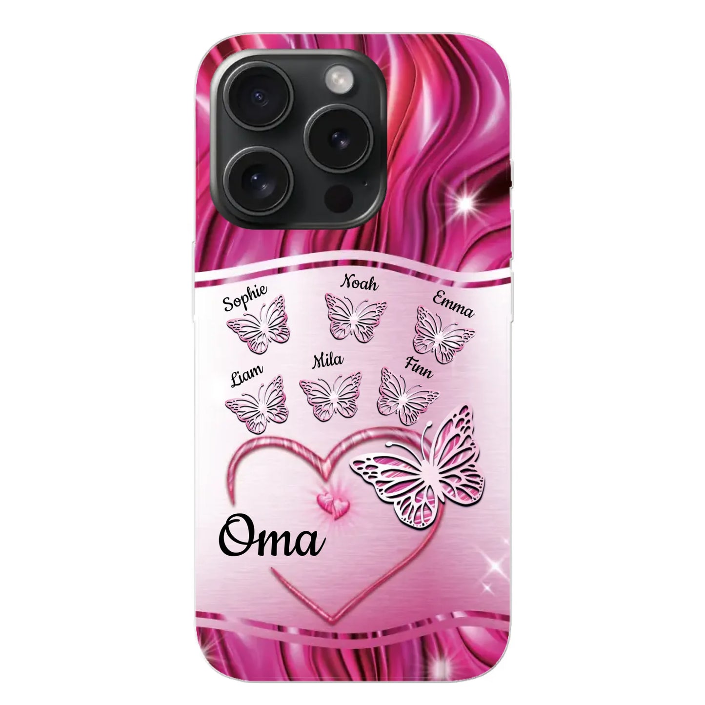 Glinsterende vlinders - Gepersonaliseerd telefoonhoesje