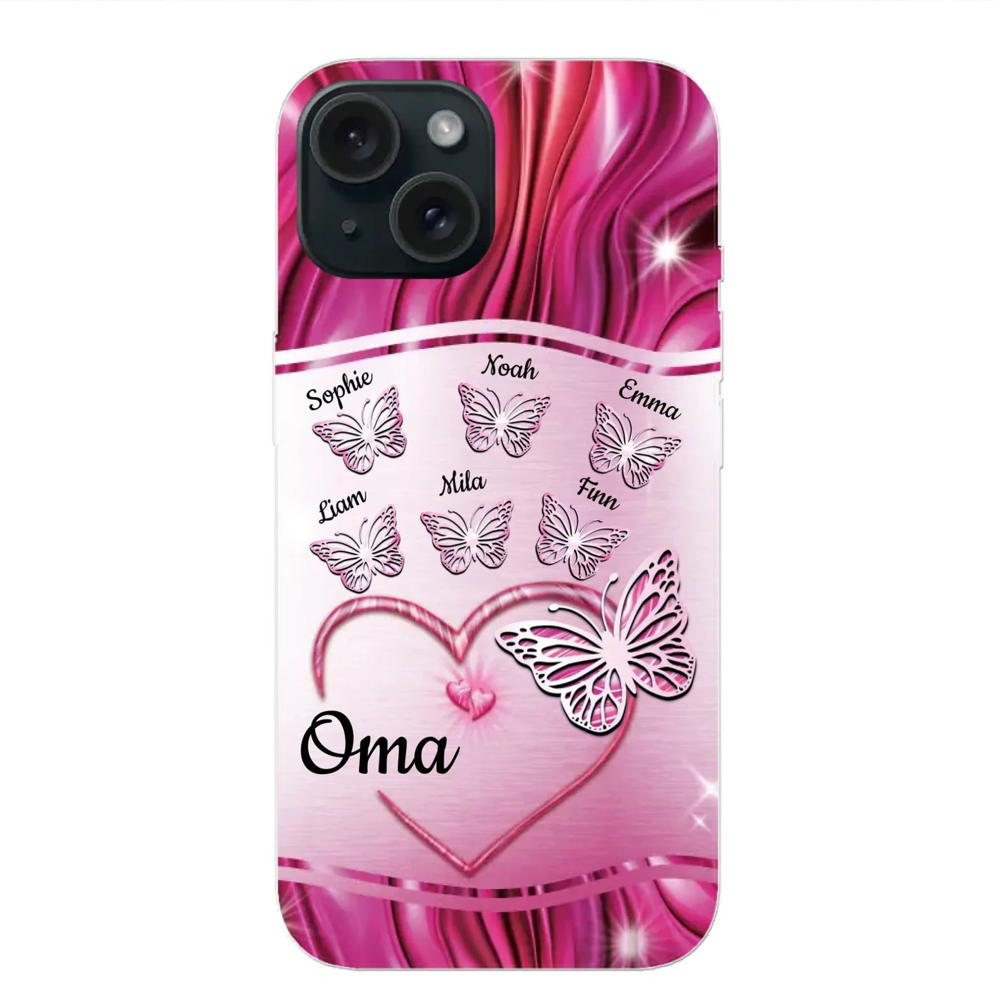 Glinsterende vlinders - Gepersonaliseerd telefoonhoesje