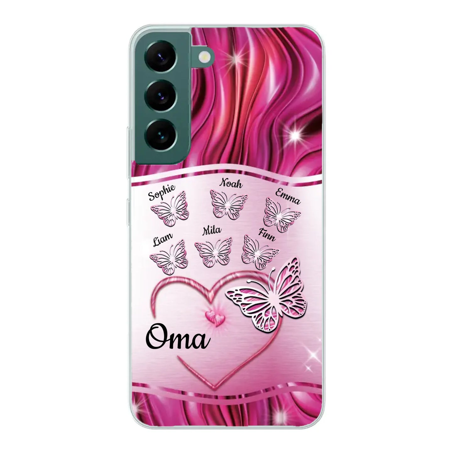 Glinsterende vlinders - Gepersonaliseerd telefoonhoesje
