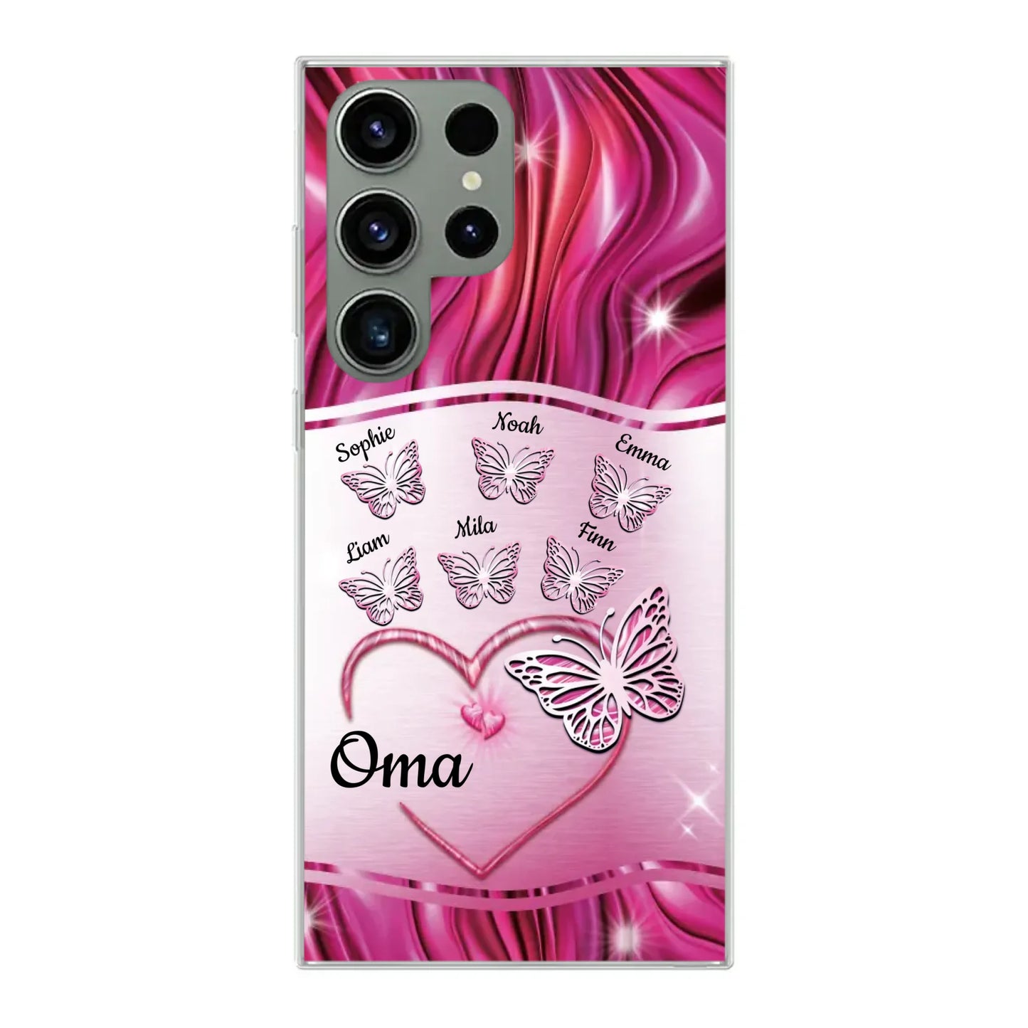 Glinsterende vlinders - Gepersonaliseerd telefoonhoesje