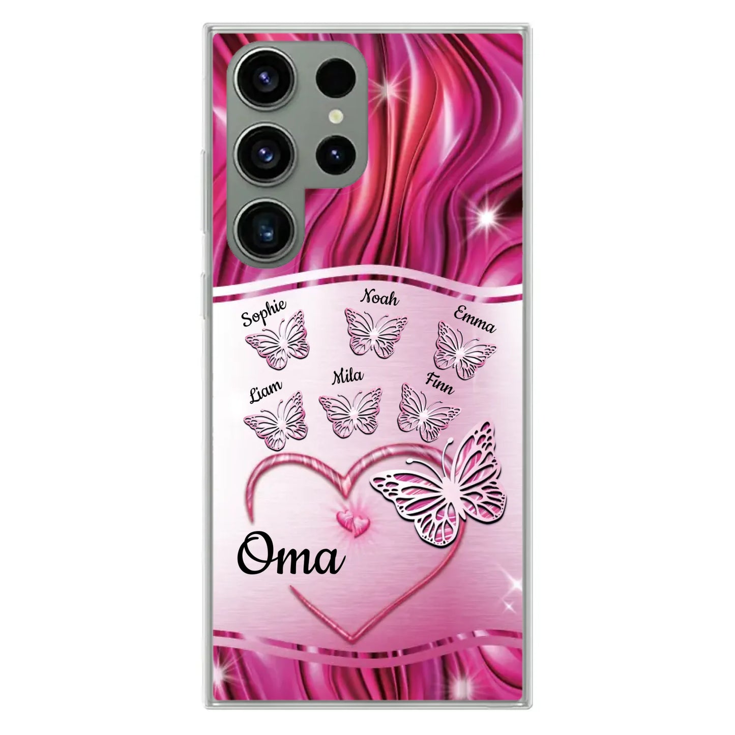 Glinsterende vlinders - Gepersonaliseerd telefoonhoesje