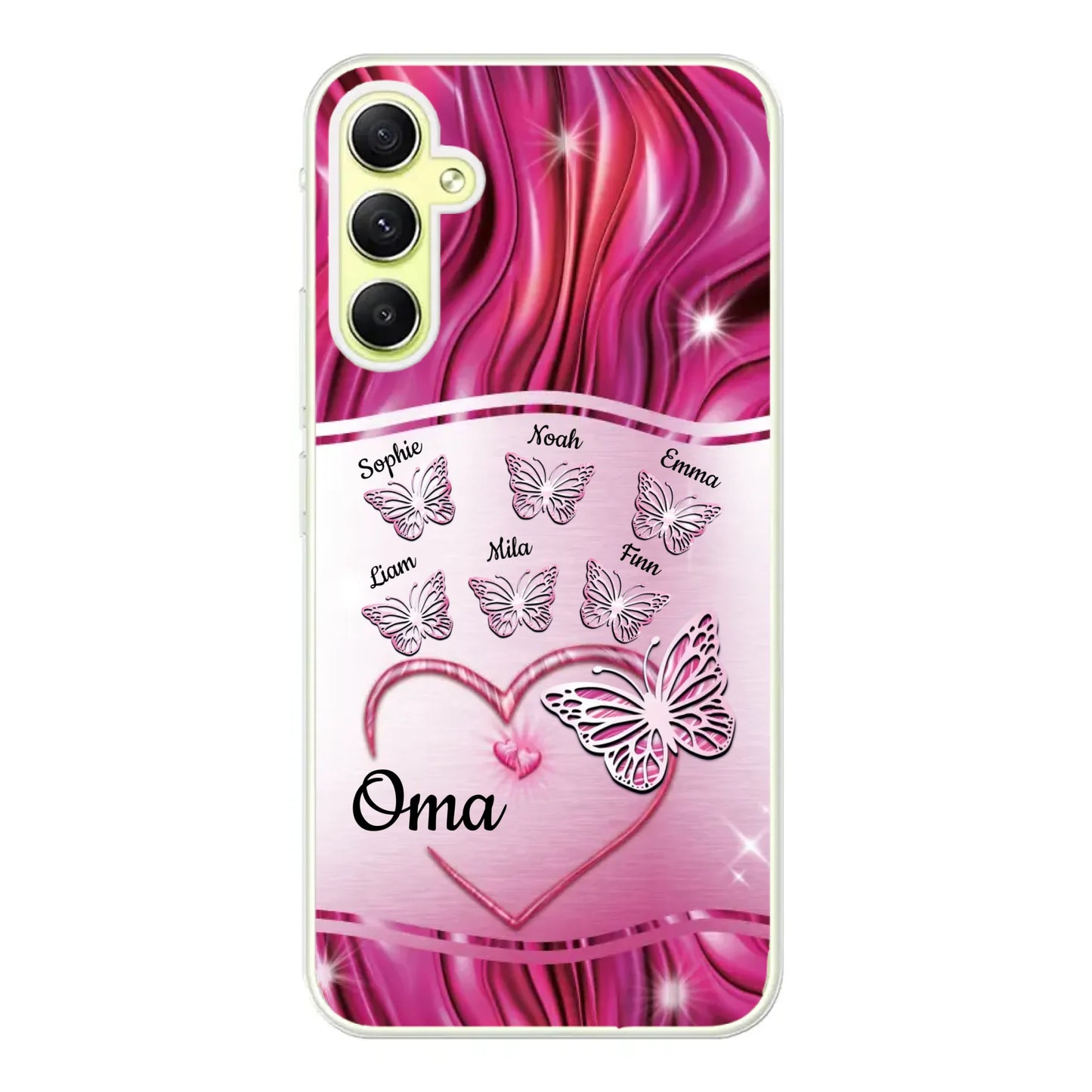 Glinsterende vlinders - Gepersonaliseerd telefoonhoesje