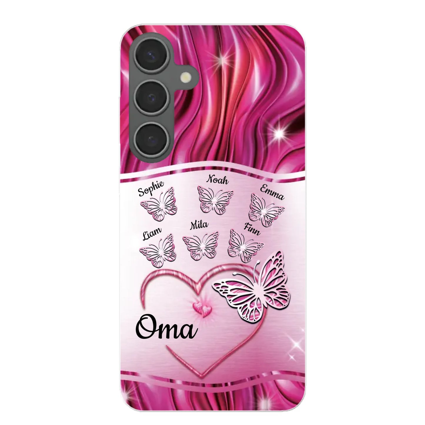 Glinsterende vlinders - Gepersonaliseerd telefoonhoesje