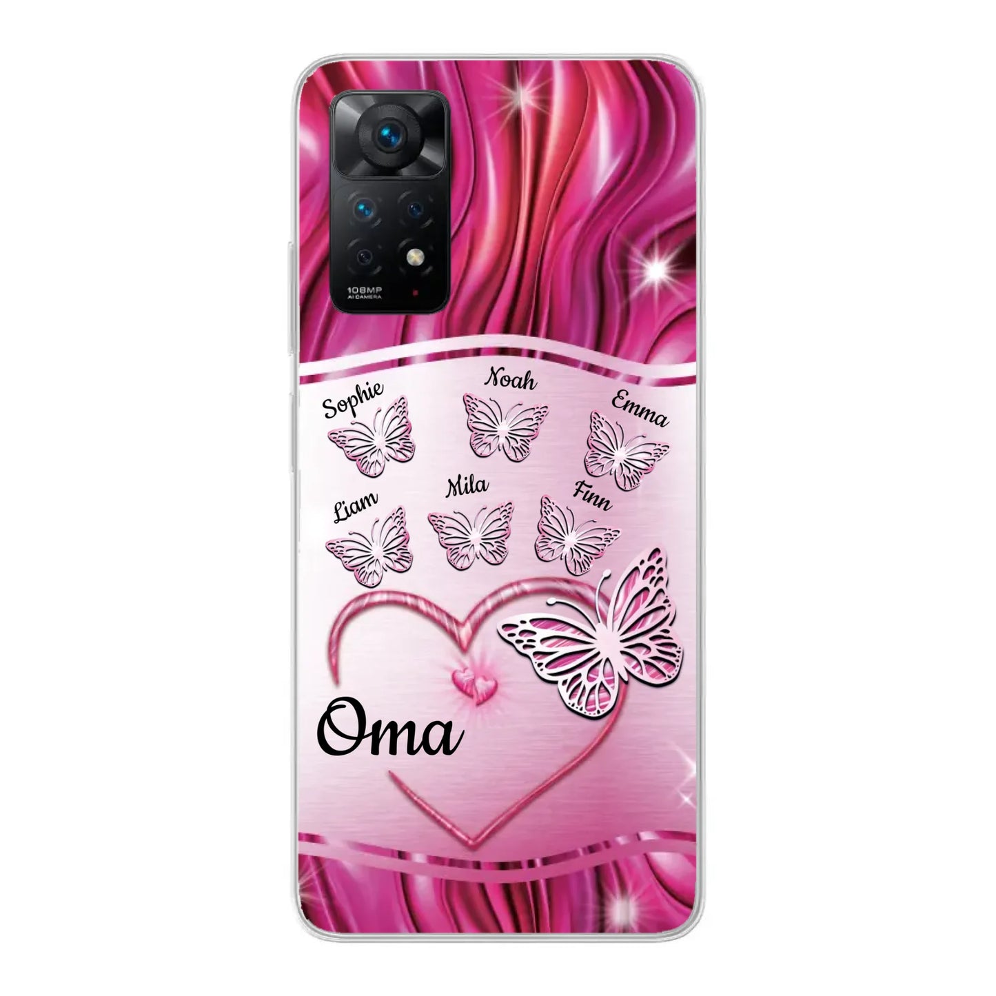 Glinsterende vlinders - Gepersonaliseerd telefoonhoesje