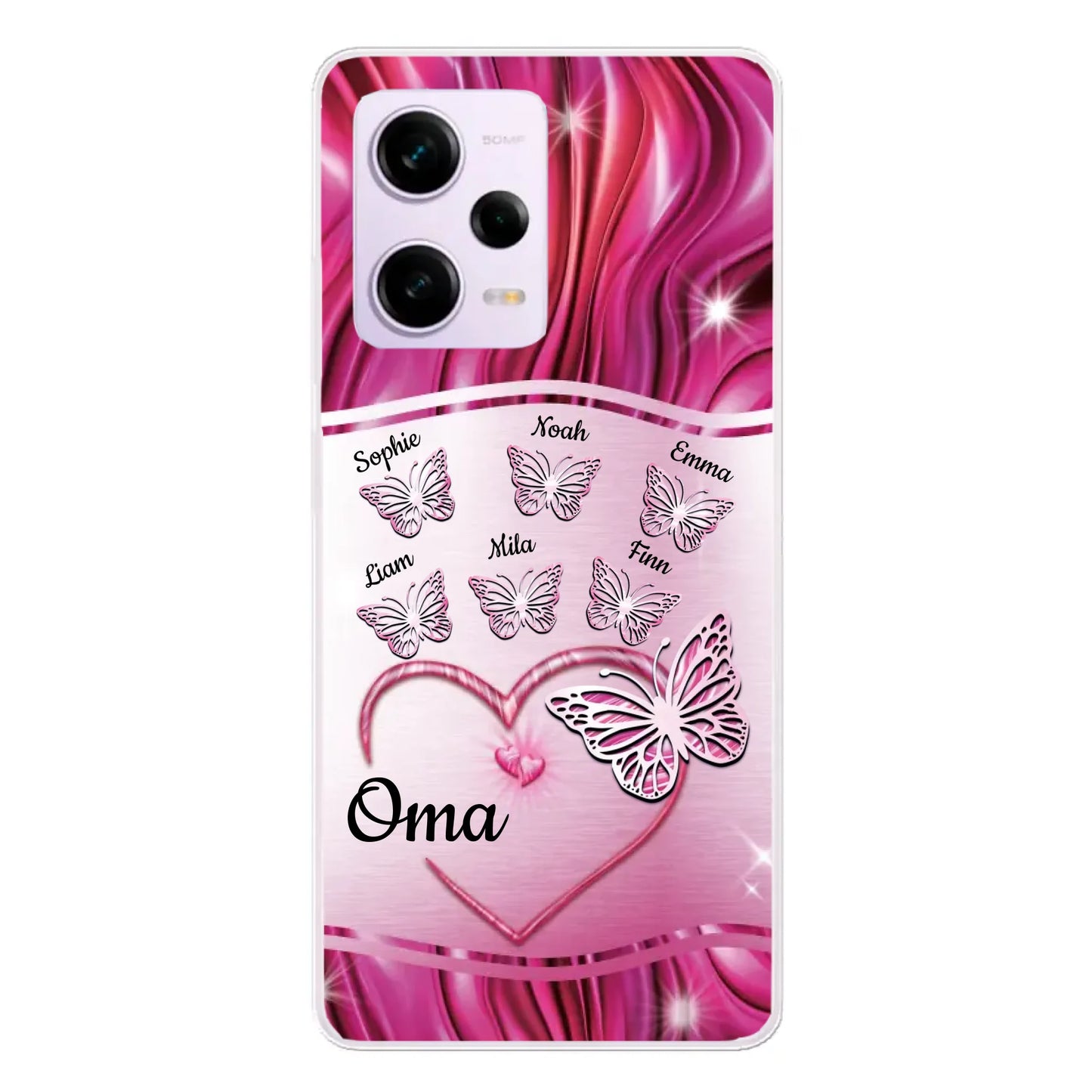 Glinsterende vlinders - Gepersonaliseerd telefoonhoesje