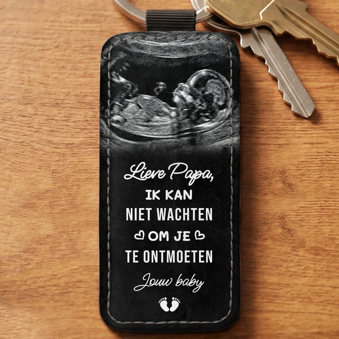 Echofoto - Gepersonaliseerde sleutelhanger van kunstleer