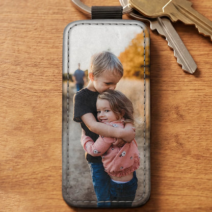 Eigen foto - Gepersonaliseerde sleutelhanger van kunstleer