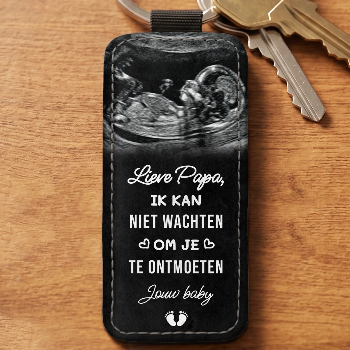 Echofoto - Gepersonaliseerde sleutelhanger van kunstleer