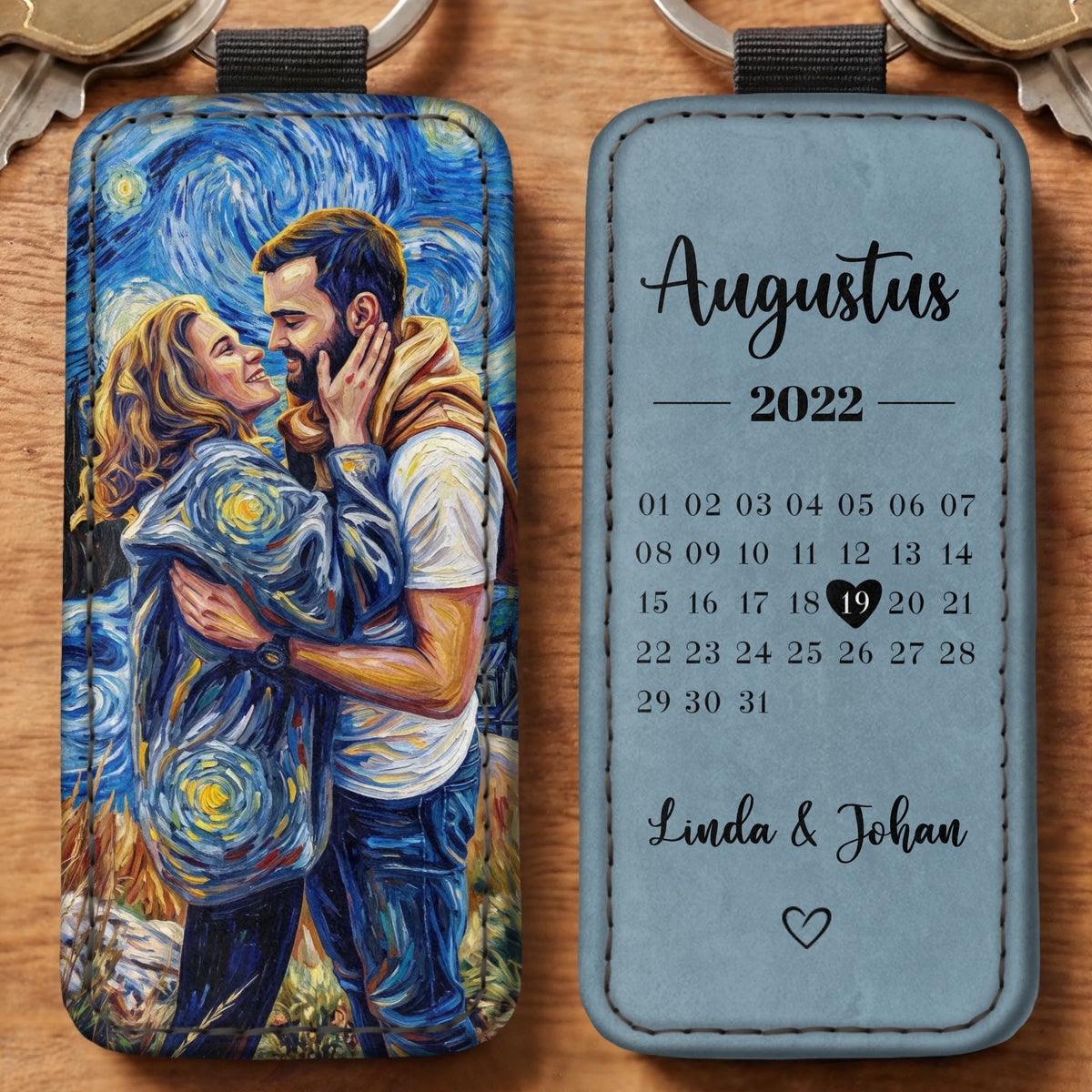 store Key chain (leather) double-sided print Printeers_overlay